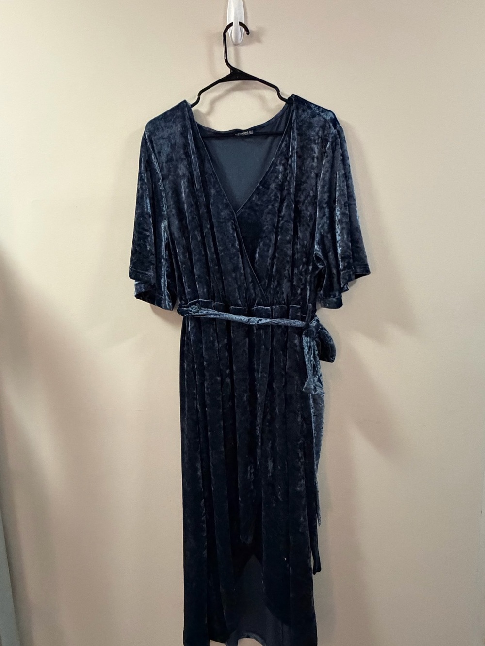Velvet Wrap Maxi Dress - Dark Teal